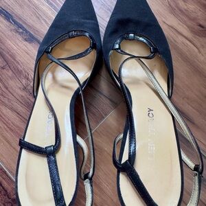 Linda Allard Ellen Tracy Black Pointed Toe Slingbacks High Heel Dress Shoes